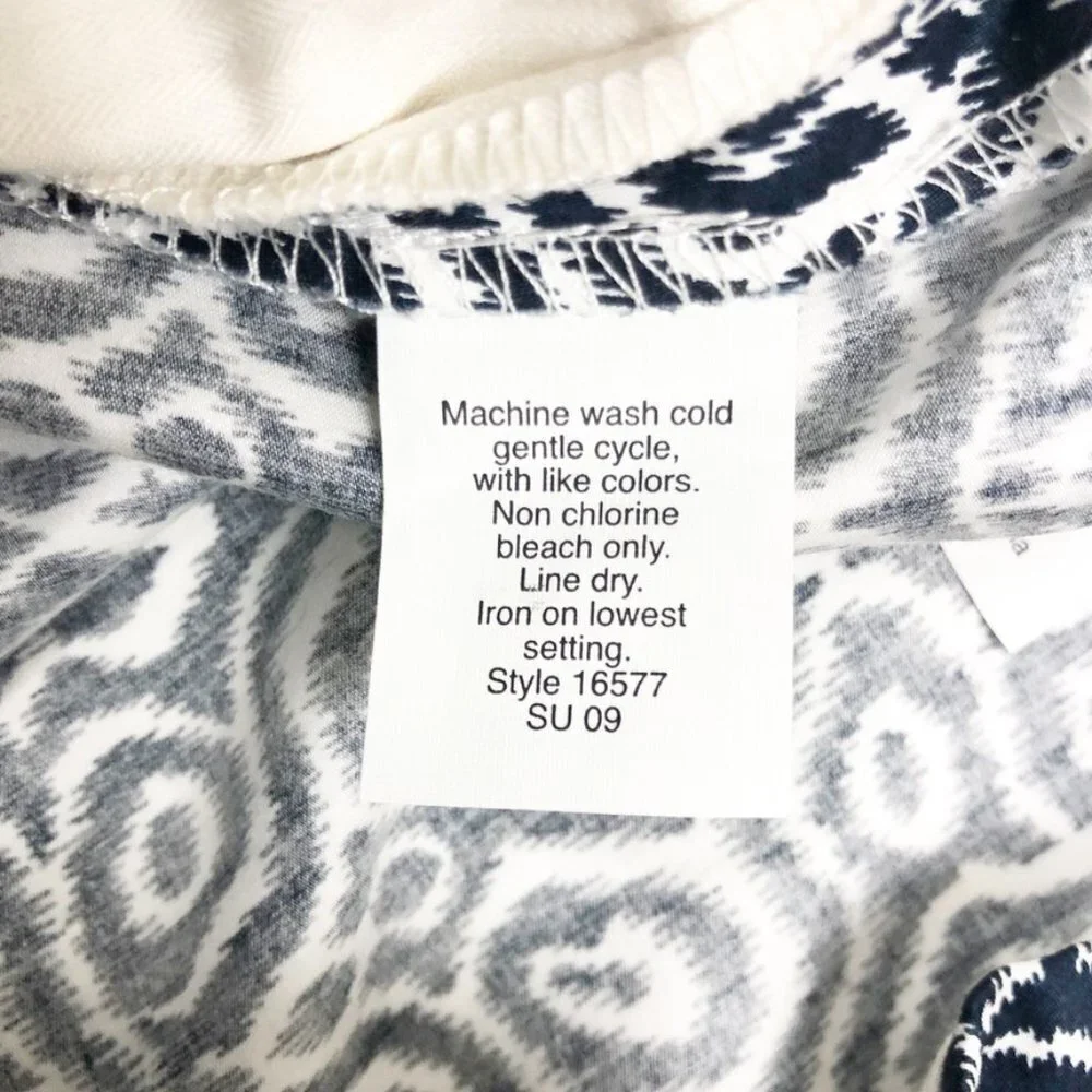 J. Crew Skirt Women's Size 8 Navy Blue White Ikat Print Mini